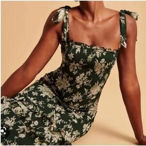 Abercrombie & Fitch Green Floral Midi Dress